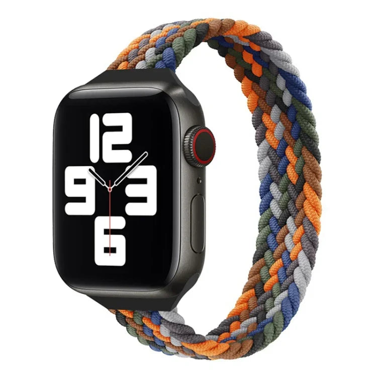 Schmale Taille einzelne Schlaufe Nylon Geflecht Ersatz-Uhrenarmband für Apple Watch Series, XS 130mm, XS 135mm, 7 41mm / 6&SE&5&4 40mm / 3&2&1 38mm