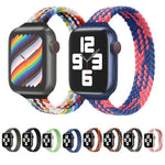 Schmale Taille einzelne Schlaufe Nylon Geflecht Ersatz-Uhrenarmband für Apple Watch Series, XS 130mm, XS 135mm, 7 41mm / 6&SE&5&4 40mm / 3&2&1 38mm