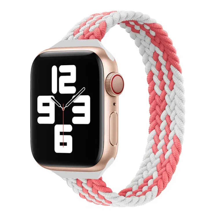 Schmale Taille einzelne Schlaufe Nylon Geflecht Ersatz-Uhrenarmband für Apple Watch Series, XS 130mm, XS 135mm, 7 41mm / 6&SE&5&4 40mm / 3&2&1 38mm