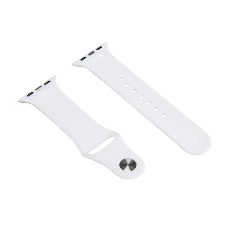 Morandi Series Silikon-Ersatzarmband in Kontrastfarbe für Apple Watch Series 7 (41 mm), 6, SE, 5, 4 (40 mm), 3, 2, 1 (38 mm) und 7 (45 mm), 6, SE, 5, 4 (44 mm) sowie 3, 2, 1 (42 mm).