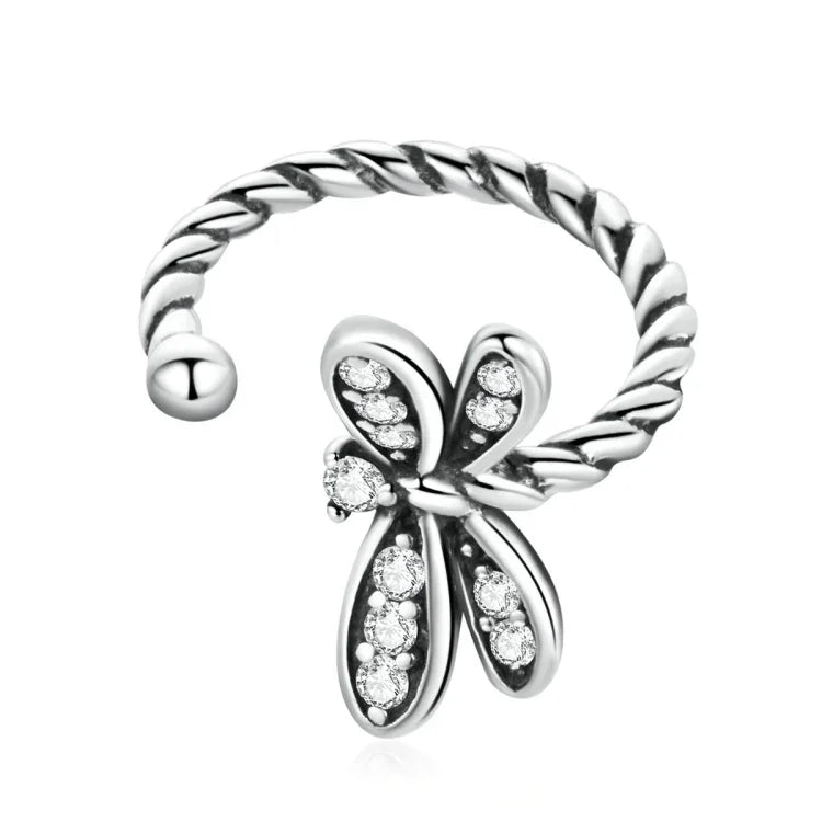 Exquisite Libellen-Ohrringe für Damen aus 925er Sterlingsilber, Libelle