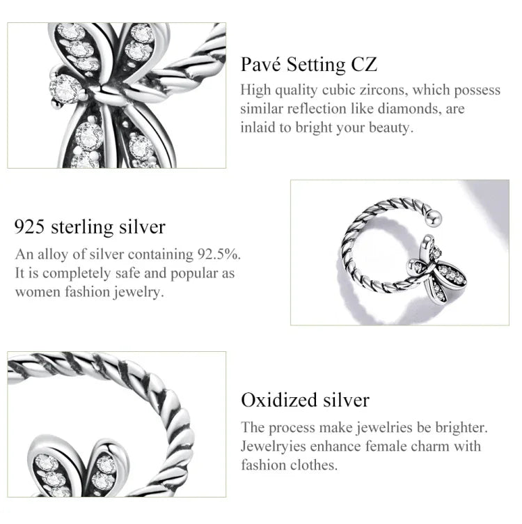 Exquisite Libellen-Ohrringe für Damen aus 925er Sterlingsilber, Libelle