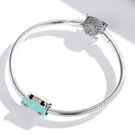 S925 Sterling Silber Mini-Bus-Perlen DIY Armband Halskette Accessoires, Mini-Bus