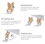 Niedliche Corgi-Ohrstecker aus 925er Sterlingsilber für Damen