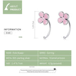 Ohrstecker mit rosa Blumen aus 925er Sterlingsilber, Damenohrringe, rosa Blumen