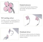 Ohrstecker mit rosa Blumen aus 925er Sterlingsilber, Damenohrringe, rosa Blumen