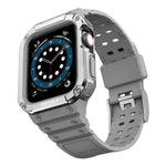 Integriertes Silikon-Ersatzarmband für Apple Watch Series 9, 8 und 7 (45 mm), SE, 6, 5 und 4 (44 mm) sowie 3, 2 und 1 (42 mm).