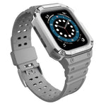 Integriertes Silikon-Ersatzarmband für Apple Watch Series 9, 8 und 7 (45 mm), SE, 6, 5 und 4 (44 mm) sowie 3, 2 und 1 (42 mm).