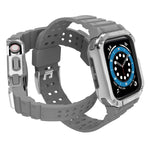 Integriertes Silikon-Ersatzarmband für Apple Watch Series 9, 8 und 7 (45 mm), SE, 6, 5 und 4 (44 mm) sowie 3, 2 und 1 (42 mm).