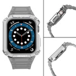 Integriertes Silikon-Ersatzarmband für Apple Watch Series 9, 8 und 7 (45 mm), SE, 6, 5 und 4 (44 mm) sowie 3, 2 und 1 (42 mm).