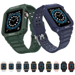 Integriertes Silikon-Ersatzarmband für Apple Watch Series 9, 8 und 7 (45 mm), SE, 6, 5 und 4 (44 mm) sowie 3, 2 und 1 (42 mm).