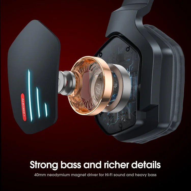 ONIKUMA B60 Bluetooth 5.0 Verstellbares kabelloses Gaming-Bluetooth-Headset mit starkem Bass und Mikrofon