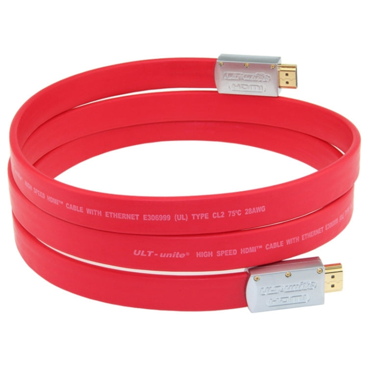 ULT-unite 4K Ultra HD vergoldetes HDMI-zu-HDMI Flachkabel, 1m, 1,5m, 2m, 3m, 5m, 6m, 8m, 10m, 12m, 15m, 16m, 17m, 18m, 20m