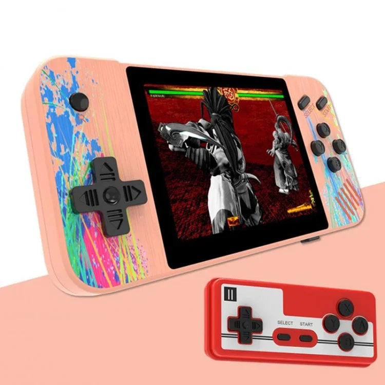 G3 Macaron Handheld-Spielkonsole mit 3,5-Zoll-Bildschirm für zwei Spieler, 800 vorinstallierte Spiele, Doppelspieler / Pink, Doppelspieler / Grau, Doppelspieler / Grün, Doppelspieler / Blau