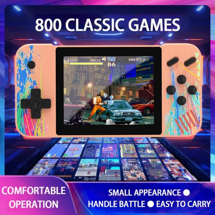 G3 Macaron Handheld-Spielkonsole mit 3,5-Zoll-Bildschirm für zwei Spieler, 800 vorinstallierte Spiele, Doppelspieler / Pink, Doppelspieler / Grau, Doppelspieler / Grün, Doppelspieler / Blau
