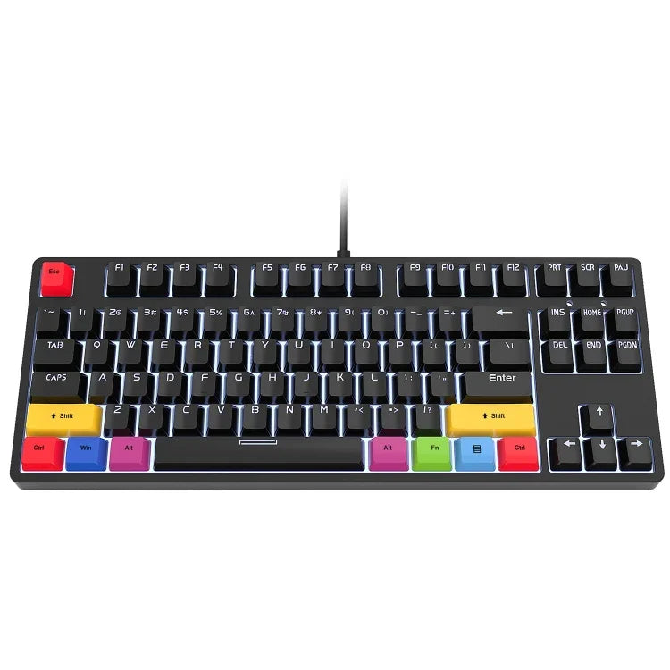 HXSJ L600 Mechanische Tastatur mit 87 Tasten, USB-C / Type-C Kabelgebunden, mit Roten Schaltern und Cooler Hintergrundbeleuchtung