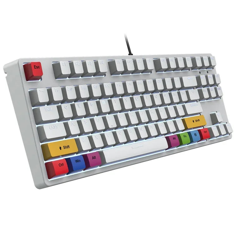 HXSJ L600 Mechanische Tastatur mit 87 Tasten, USB-C / Type-C Kabelgebunden, mit Roten Schaltern und Cooler Hintergrundbeleuchtung