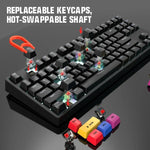 HXSJ L600 Mechanische Tastatur mit 87 Tasten, USB-C / Type-C Kabelgebunden, mit Roten Schaltern und Cooler Hintergrundbeleuchtung