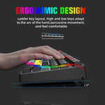 HXSJ L600 Mechanische Tastatur mit 87 Tasten, USB-C / Type-C Kabelgebunden, mit Roten Schaltern und Cooler Hintergrundbeleuchtung