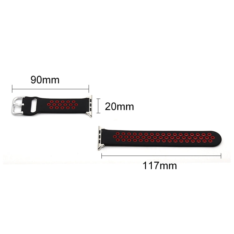 Silikon-Ersatzarmband für Apple Watch Series, 7 41mm / 6&SE&5&4 40mm / 3&2&1 38mm, 7 45mm / 6&SE&5&4 44mm / 3&2&1 42mm
