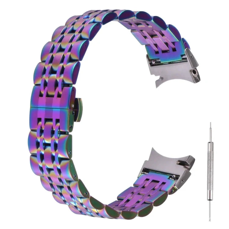 Ersatzarmband aus Edelstahl mit sieben Perlen, passend für Samsung Galaxy Watch4 40 mm/44 mm