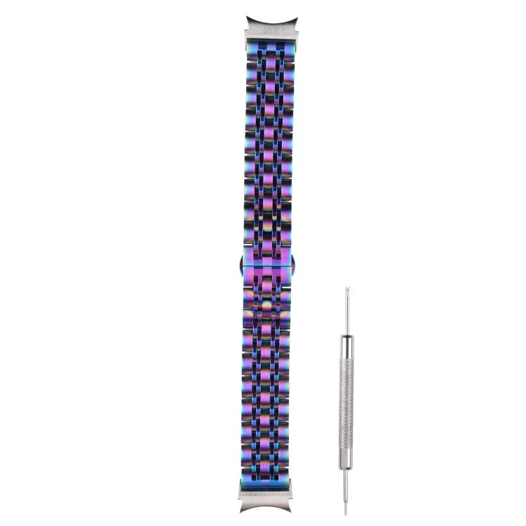 Ersatzarmband aus Edelstahl mit sieben Perlen, passend für Samsung Galaxy Watch4 40 mm/44 mm