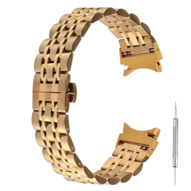Ersatzarmband aus Edelstahl mit sieben Perlen, passend für Samsung Galaxy Watch4 40 mm/44 mm