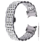 Ersatzarmband aus Edelstahl mit sieben Perlen, passend für Samsung Galaxy Watch4 40 mm/44 mm
