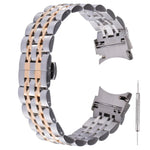 Ersatzarmband aus Edelstahl mit sieben Perlen, passend für Samsung Galaxy Watch4 40 mm/44 mm
