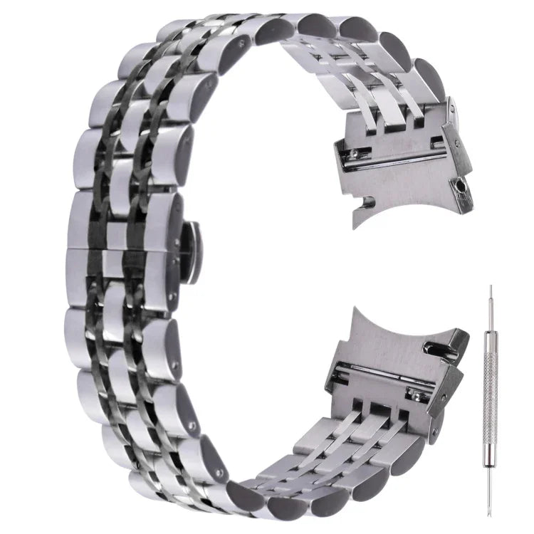 Ersatzarmband aus Edelstahl mit sieben Perlen, passend für Samsung Galaxy Watch4 40 mm/44 mm