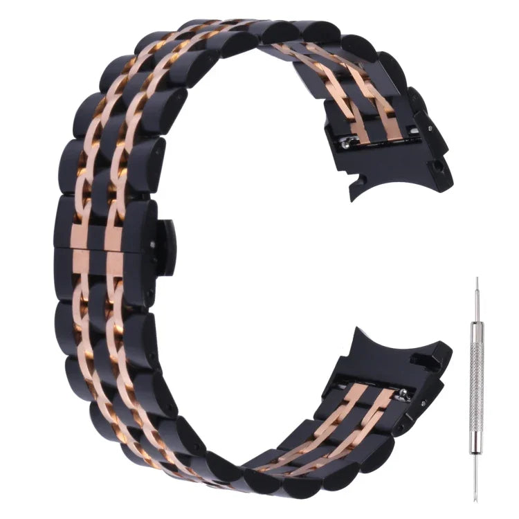 Ersatzarmband aus Edelstahl mit sieben Perlen, passend für Samsung Galaxy Watch4 40 mm/44 mm