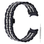 Ersatzarmband aus Edelstahl mit sieben Perlen, passend für Samsung Galaxy Watch4 40 mm/44 mm
