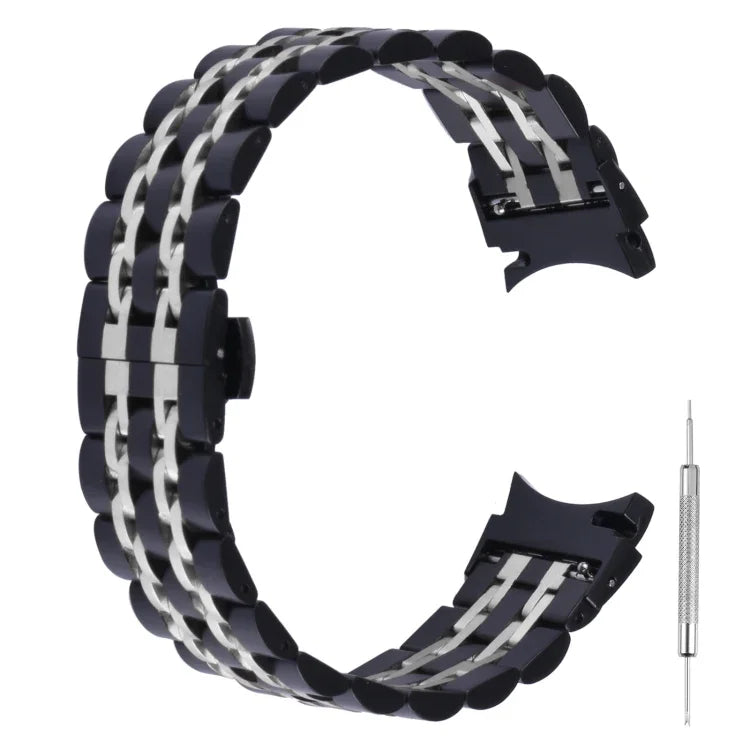 Ersatzarmband aus Edelstahl mit sieben Perlen, passend für Samsung Galaxy Watch4 40 mm/44 mm