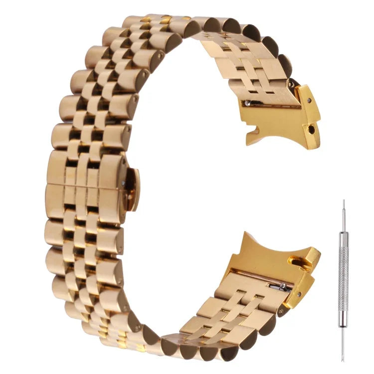Ersatzarmband aus Edelstahl mit fünf Perlen, passend für Samsung Galaxy Watch4 40 mm/44 mm