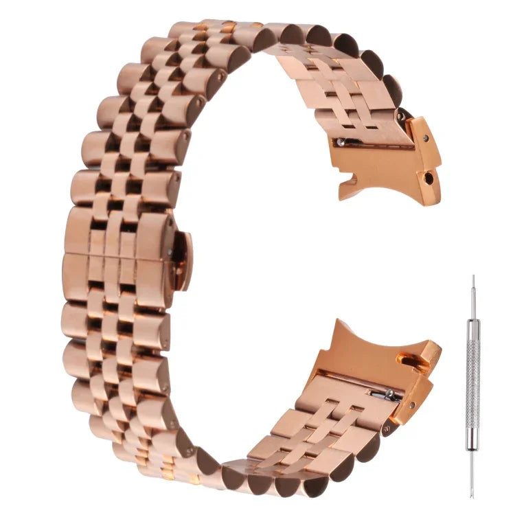 Ersatzarmband aus Edelstahl mit fünf Perlen, passend für Samsung Galaxy Watch4 40 mm/44 mm