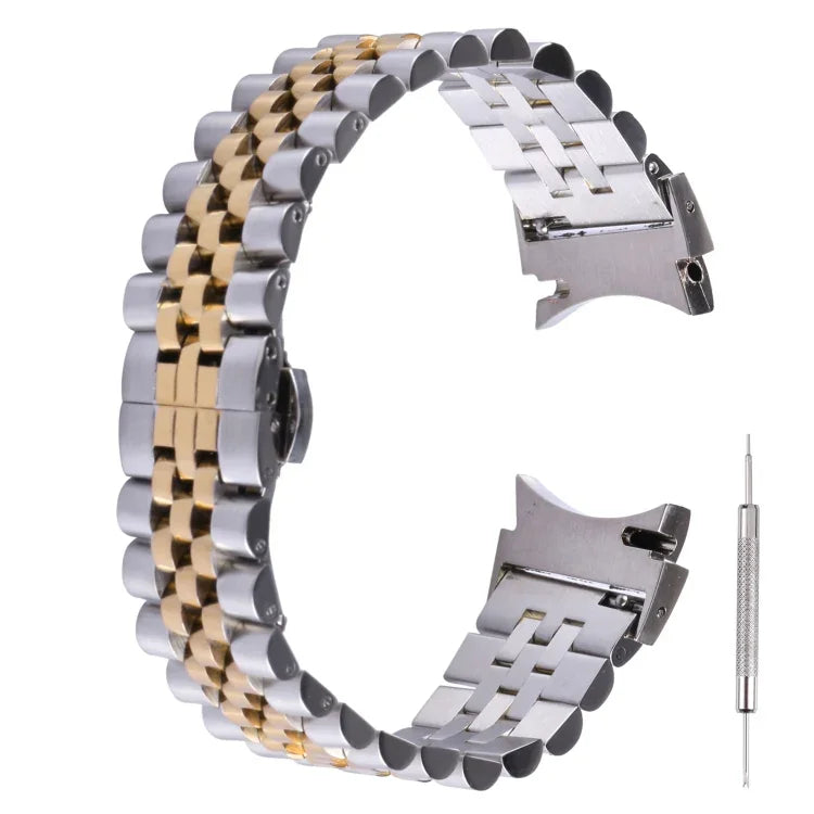 Ersatzarmband aus Edelstahl mit fünf Perlen, passend für Samsung Galaxy Watch4 40 mm/44 mm