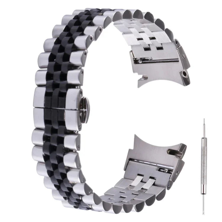 Ersatzarmband aus Edelstahl mit fünf Perlen, passend für Samsung Galaxy Watch4 40 mm/44 mm