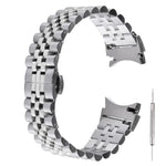 Ersatzarmband aus Edelstahl mit fünf Perlen, passend für Samsung Galaxy Watch4 40 mm/44 mm