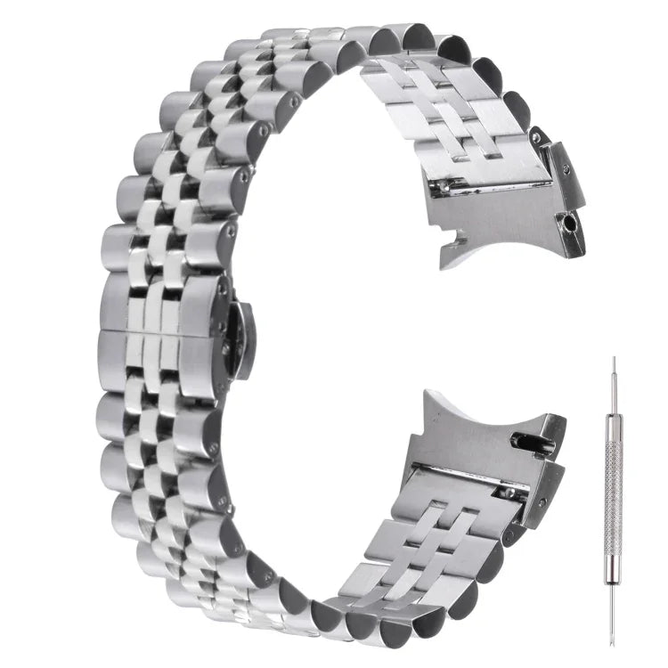 Ersatzarmband aus Edelstahl mit fünf Perlen, passend für Samsung Galaxy Watch4 40 mm/44 mm