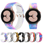 For Samsung Galaxy Watch4 / Watch4 Classic Silicone Printing Replacement Strap Watchband, Tie Dye, Rainbow, Color Skull, Grey Flowers, Sunflower, Cat Paw, Candy