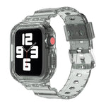 Transparentes TPU-Armband mit integriertem Einsatz, passend für Apple Watch Series 7 (45 mm und 41 mm).