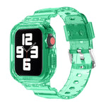 Transparentes TPU-Armband mit integriertem Einsatz, passend für Apple Watch Series 7 (45 mm und 41 mm).