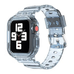 Transparentes TPU-Armband mit integriertem Einsatz, passend für Apple Watch Series 7 (45 mm und 41 mm).