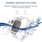 Transparentes TPU-Armband mit integriertem Einsatz, passend für Apple Watch Series 7 (45 mm und 41 mm).