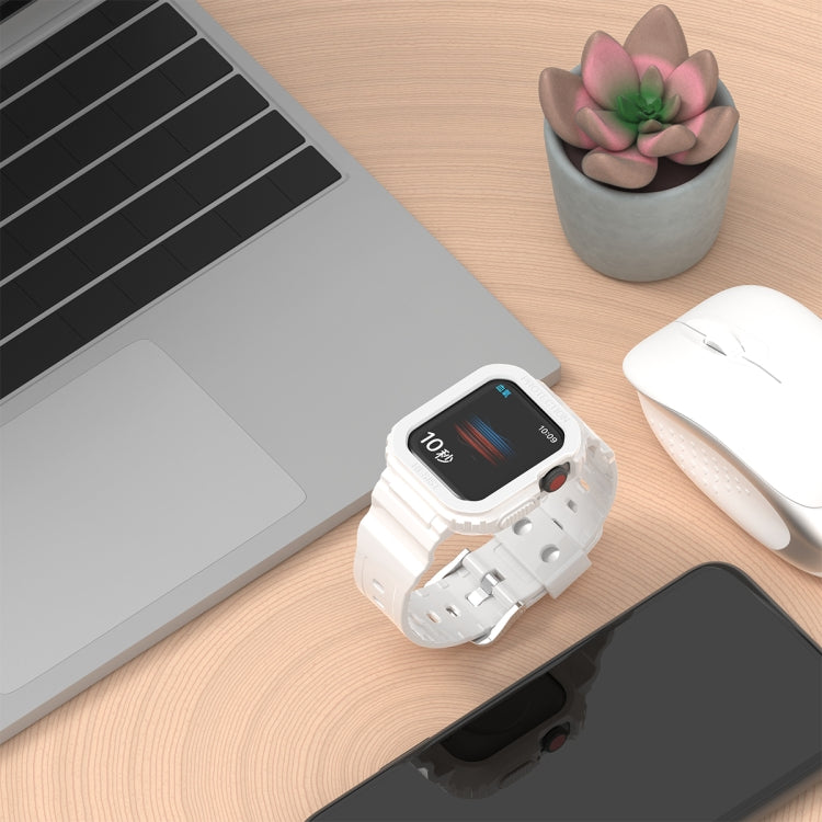 Transparentes TPU-Armband mit integriertem Einsatz, passend für Apple Watch Series 7 (45 mm und 41 mm).