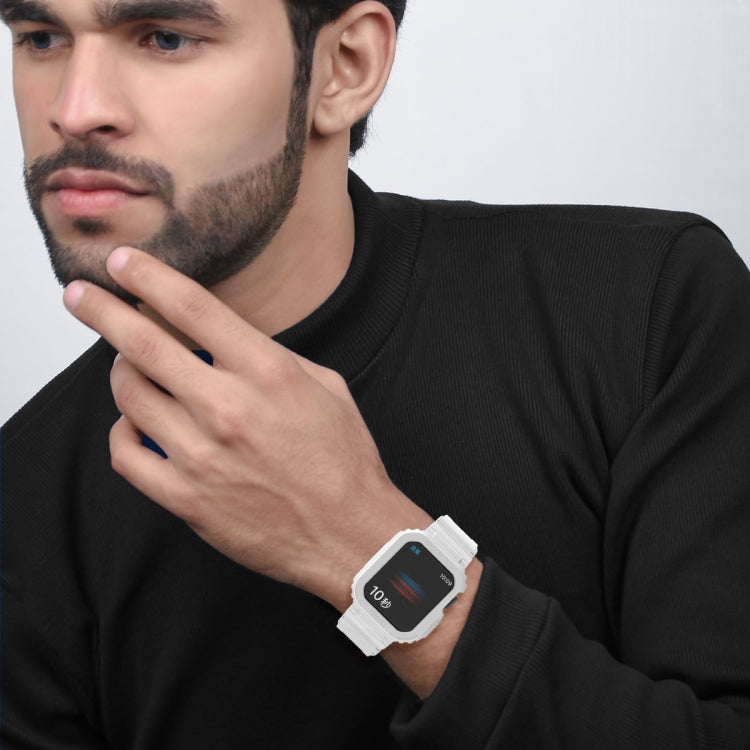 Transparentes TPU-Armband mit integriertem Einsatz, passend für Apple Watch Series 7 (45 mm und 41 mm).