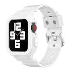 Transparentes TPU-Armband mit integriertem Einsatz, passend für Apple Watch Series 7 (45 mm und 41 mm).