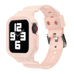 Transparentes TPU-Armband mit integriertem Einsatz, passend für Apple Watch Series 7 (45 mm und 41 mm).