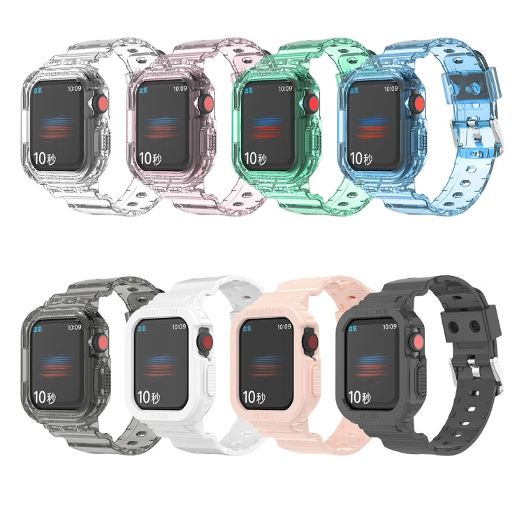 Transparentes TPU-Armband mit integriertem Einsatz, passend für Apple Watch Series 7 (45 mm und 41 mm).