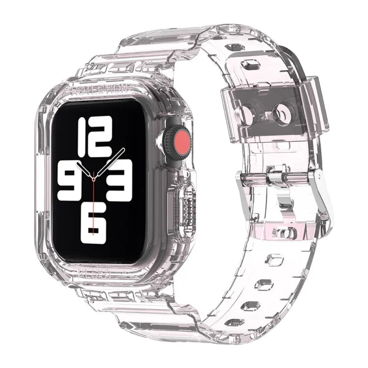 Glacier Transparent TPU Integrated Replacement Strap Watchband, For Apple Watch Series 7 45mm, For Apple Watch Series 7 41mm